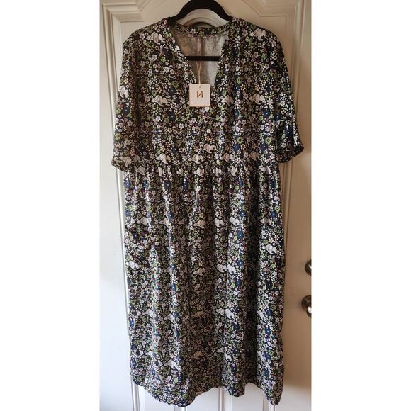 Nora Cora Womens Size XXL Floral NWT Casual Dress Pockets - Picture 1 of 8